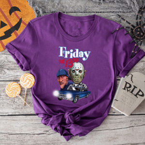 Halloween Shirt: Jason Voorhees, Friday the 13th, Vintage Freddy, Horror Movie Tee-1