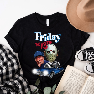 Halloween Shirt: Jason Voorhees, Friday the 13th, Vintage Freddy, Horror Movie Tee-2