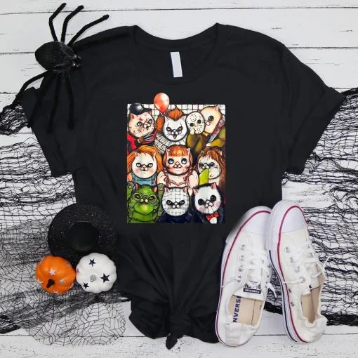 Halloween Cat Shirt: Funny Horror Movie Lover's Gift