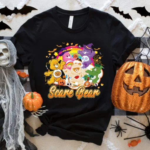 Vintage Horror Scare Bears Halloween Shirt-1