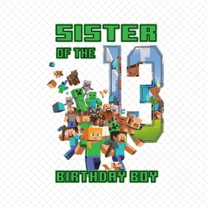 Personalized Minecraft Birthday Png, Custom Digital Download