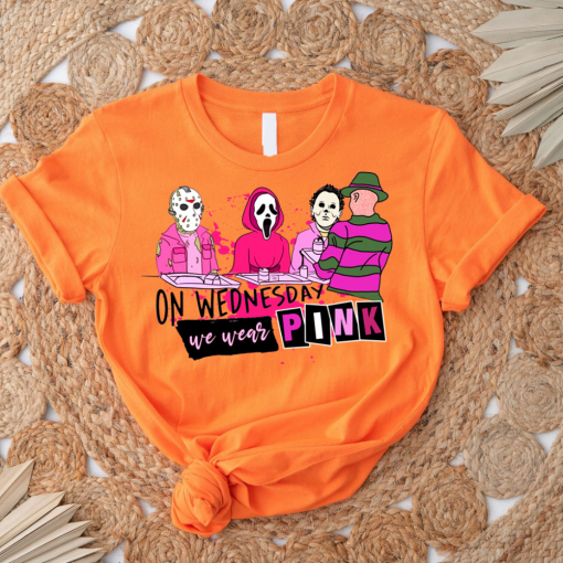 On Wednesday We Wear Pink Sweatshirt, Mean Girl Horror Shirt-1