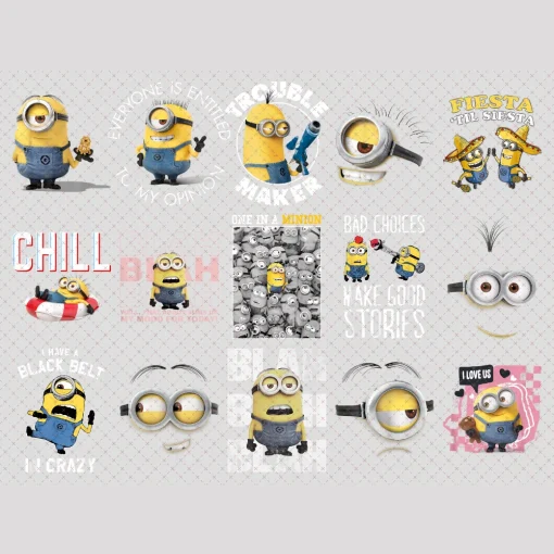 Personalized Minions Family Birthday Party PNG Bundle