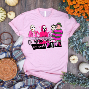 On Wednesday We Wear Pink Sweatshirt, Mean Girl Horror Shirt-2