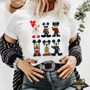 Mickey Mouse Style Horror Character Halloween Shirt, Mickey Halloween Shirt, Horror Movie Character Shirt