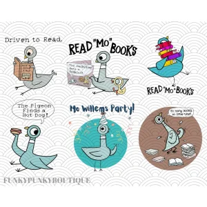 The Pigeon PNG Bundle, Elephant And Piggie Png, Friends Elephant Piggie Pigeon Png, Read Book Elephant Png, Back To School Png, Teacher Png