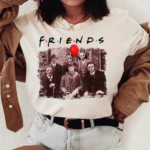 Horror Friends Shirt, Horror Characters Tee, Horror Movie Lover Gift-1