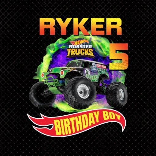 Personalized Monster Truck Birthday Png, Custom Digital Download