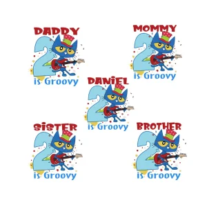 Pete The Cat Birthday Png, Pete The Cat Matching Family, Pete The Cat Png, Groovy Png, Back To School, Custom Name And Age