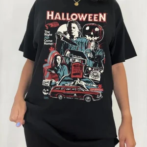 Halloween Shirt: Vintage Michael Myers, The Night He Came Home-3