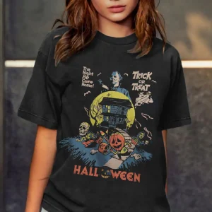 HallowHalloween Shirt: Michael Myers Trick Or Treat Vintage Horror Movie Tee-2een Shirt: Michael Myers Trick Or Treat Vintage Horror Movie Tee