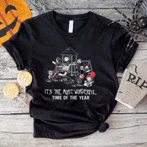 Halloween Shirt: Wonderful Time, Horror Movie Killers Graphic Tee-2