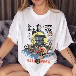 Halloween Shirt: Michael Myers Trick Or Treat Vintage Horror Movie Tee-1