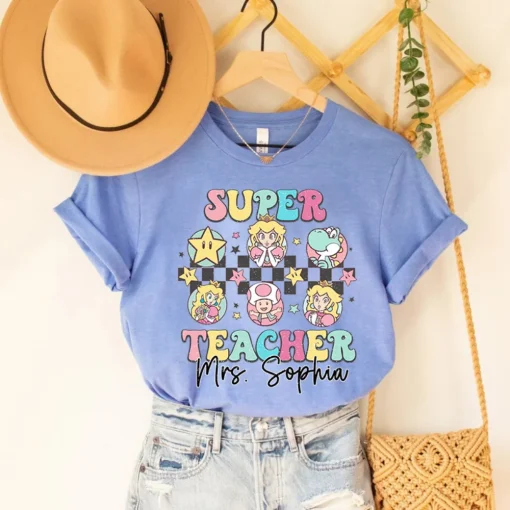 Super Teacher Princess Peach Shirt, Super Teacher Mario Shirt, Princess Peach And Friends Shirt, Teacher Shirt, Back To School Shirt-1