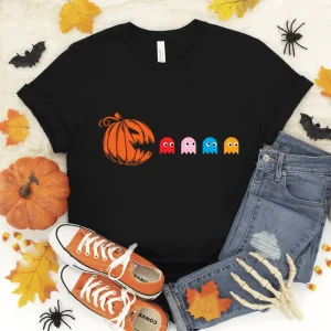 Halloween Pac Man Shirt, Funny Ghost Pumpkin Party Matching Shirt