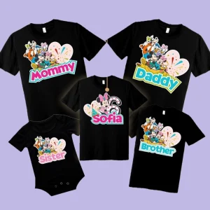Personalized Minnie Mouse Birthday Shirt Family Edition with Name and Age