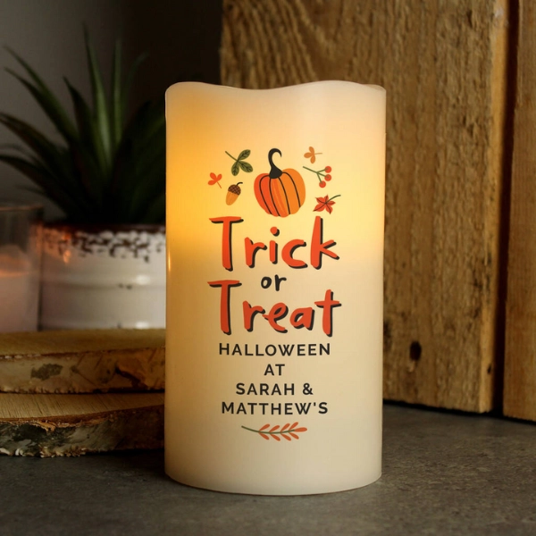 Personalised Trick Or Treat LED Candle