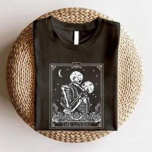 The Lovers Vintage Tarot Card Astrology Goth Halloween T-Shirt