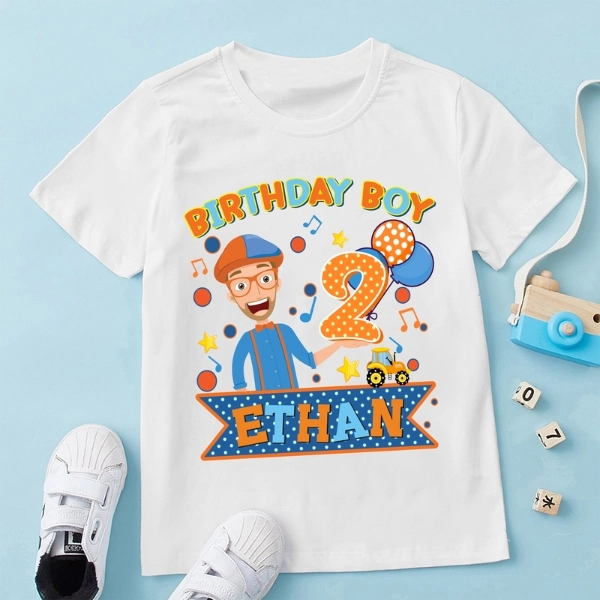 Blippi Theme Birthday Boy Shirts, Boy Birthday, Family Matching Shirts, Birthday 2023, Custom Birthday Tee, Blip Custom Birthday Tee