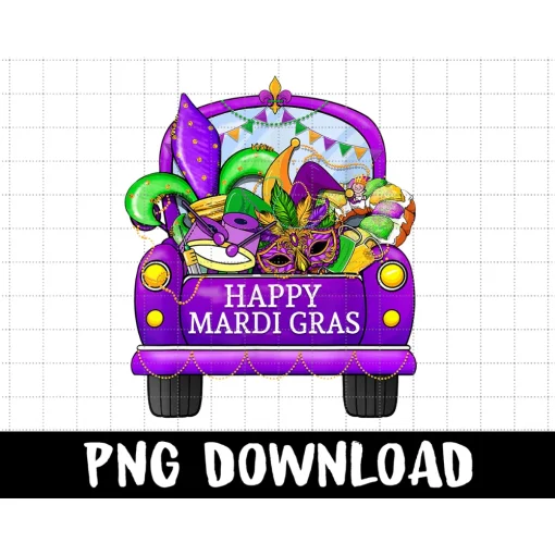 Mardi Gras Gift, Costume Men Women Boys Mardi Gras Truck Png, Mardi Gras Monster Truck Png