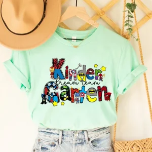 Kindergarten Dream Team Shirt, Kindergarten Teacher Super Hero Shirt, Kinder Garten Team T-shirt, Back To School Superhero Shirts, Kinder Crew Tshirt Teacher Tee
