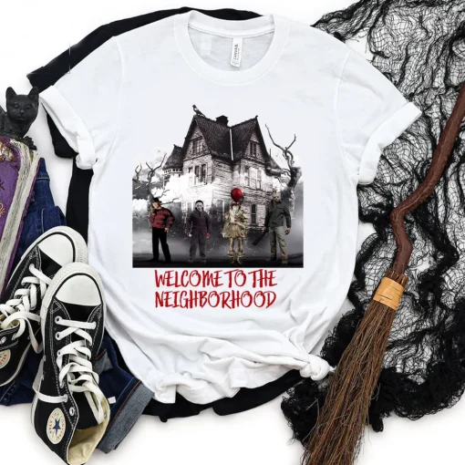 Welcome To The Neighborhood Horror House Shirt-2