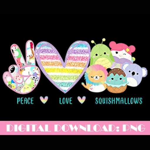 Peace Love Squishmallows Inspired PNG | Sublimation | Digital Download | Sublimation Download