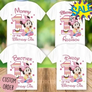 Mickey Mouse Minnie Mouse First Birthday Shirt Family Birthday Party