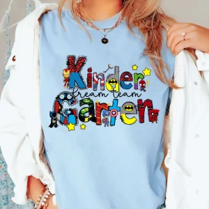 Kindergarten Dream Team Shirt, Kindergarten Teacher Super Hero Shirt, Kinder Garten Team T-shirt, Back To School Superhero Shirts, Kinder Crew Tshirt Teacher Tee-1