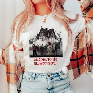 Welcome To The Neighborhood Horror House Shirt-1