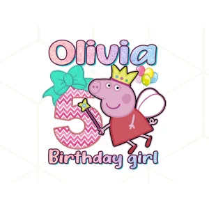 Peppa Pig Birthday Png, Custom Name Age Birthday Boy/Girl, Birthday Card Png, Kids Peppa Png, Peppa Pig Family Png, Digital Download