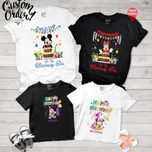Personalized Mickey Mouse and Minnie Mouse Birthday Shirt