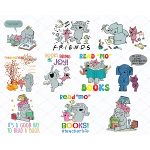 It's A Good Day To Read Book, Teacher Library Book Club Kindergarten School, Piggie Gerald Pigeon Shirt download png