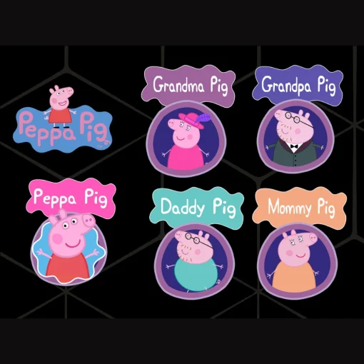 Download the digital files of Peppa Pig birthday-themed PNG images, including Peppa Pig Birthday Girl Sublimation, Birthday Card PNG, Kids Peppa PNG, and Peppa Pig Family PNG