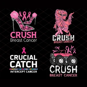 Crush Breast Cancer Dinosaur png, Crucial Catch Intercept Cancer png, Breast Cancer T-Rex Monster Truck png, Boys Breast Cancer png, Digital Download png