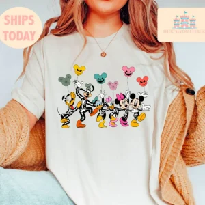 Disney Characters Halloween Skeleton Comfy Colors Shirt