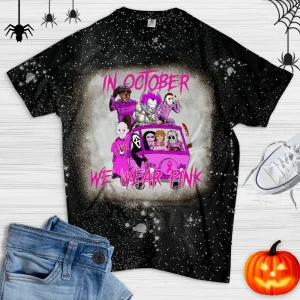 Horror Characters Bleached: Halloween Shirt-1