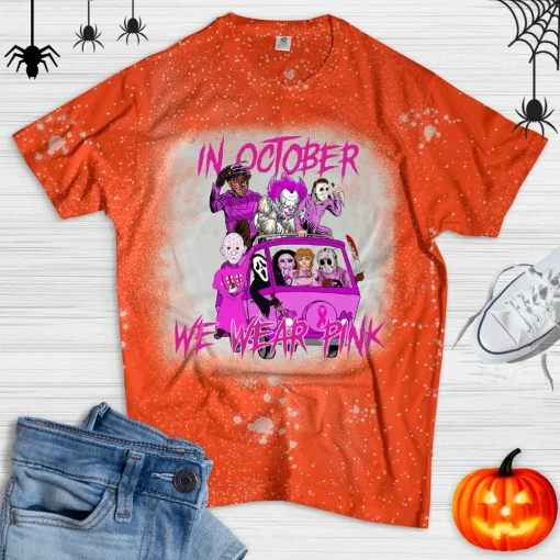 Horror Characters Bleached: Halloween Shirt