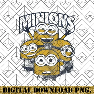 Despicable Me Minions Vintage Group Png/Sublimation Printing/Instant Download