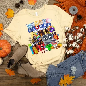 Numberblocks Halloween T-Shirt, Personalized Numberblocks Friends Shirt-2