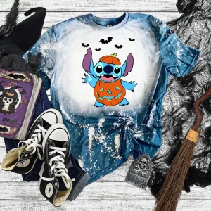 Stitch Halloween Bleached Shirt, Halloween shirt-1