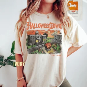 Halloween Shirt, Vintage Halloweentown Est 1998, Pumpkin Sweatshirt-3