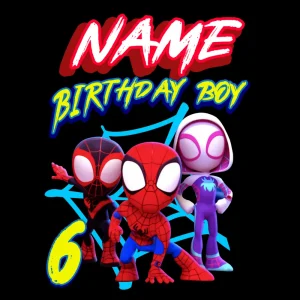 Custom Spidey and his amazing friends Birthday png, Spiderman Family Matching, Custom Birthday Party