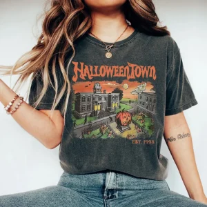 Halloween Shirt, Vintage Halloweentown Est 1998, Pumpkin Sweatshirt-4