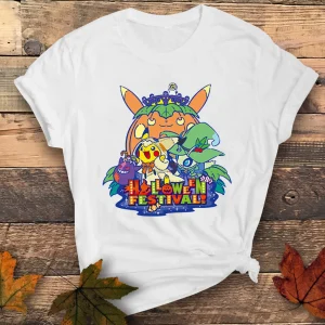 Halloween Shirt: Eevee Evolution, Anime Pumpkin, Gengar, Gifts-3