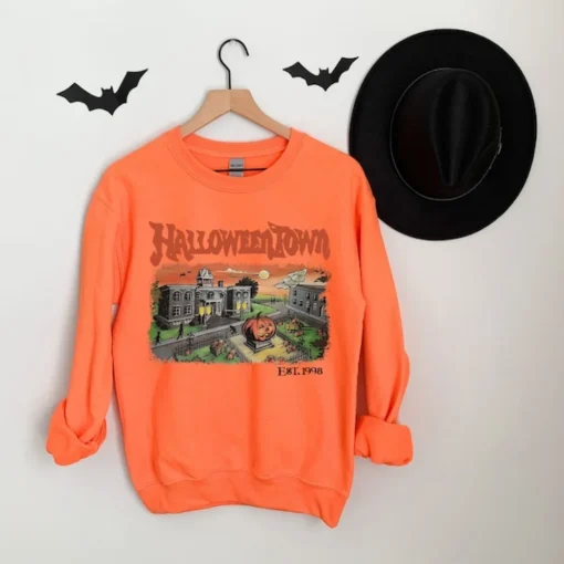 Halloween Shirt, Vintage Halloweentown Est 1998, Pumpkin Sweatshirt-5