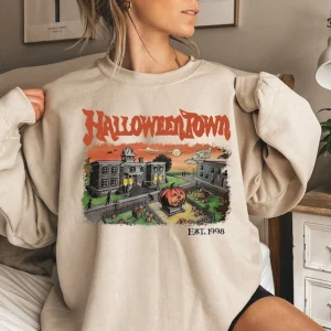 Halloween Shirt, Vintage Halloweentown Est 1998, Pumpkin Sweatshirt-1