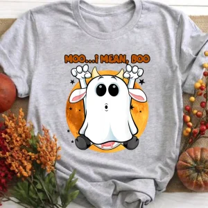 Moo I Mean Boo Shirt,Funny Cow Shirt-1