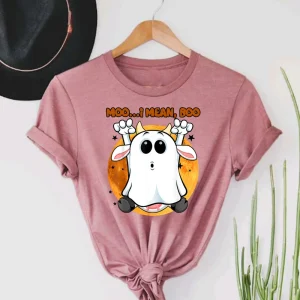 Moo I Mean Boo Shirt,Funny Cow Shirt-2