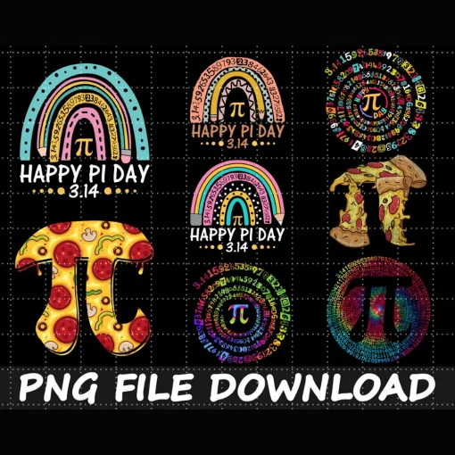 Happy Pi Day Png Bundle, Pi Day Png, Pi Day Pizza Png